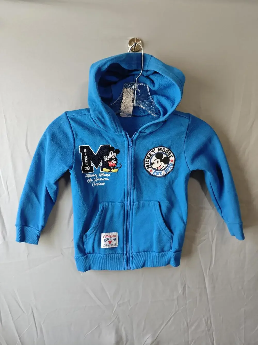 Disney Mickey Mouse Hoodie Youth 3T Zip Up Classic Cartoon Character Toddler